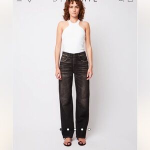 R13 Jean Alice Slim Straight Leg Abbey Black - size 27